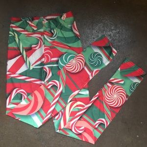 NIB Christmas Candy Cane Leggings